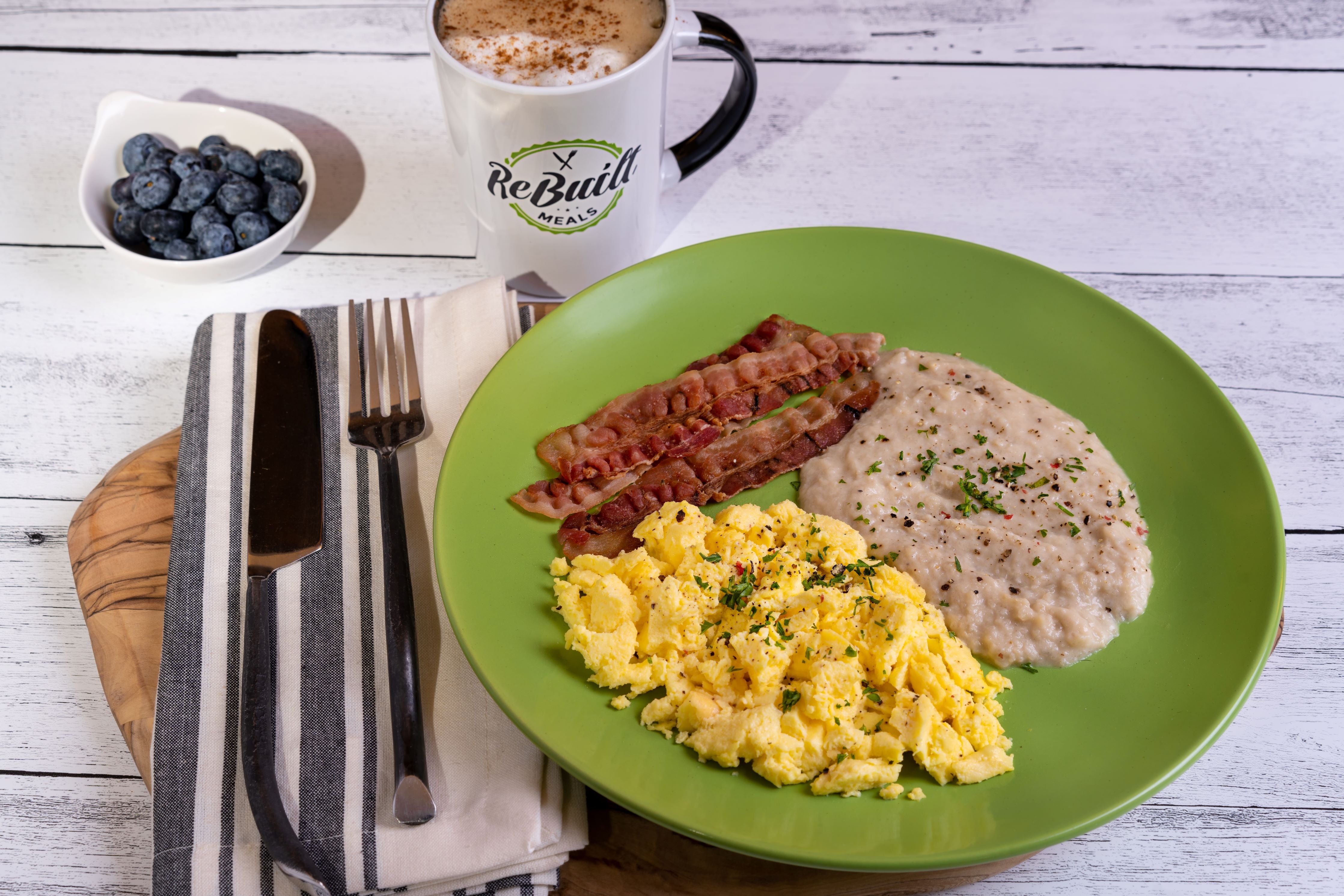 Scrambled Eggs & Cauliflower Grits ReBuilt Meals