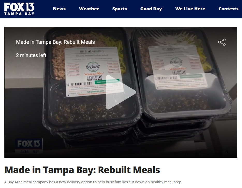 ReBuilt Meals Featured on Fox 13's "Made in Tampa Bay" segment