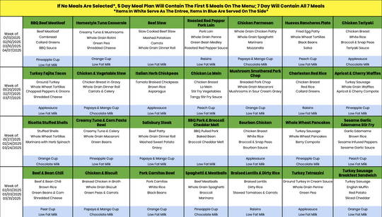 Senior Care Meal Plan